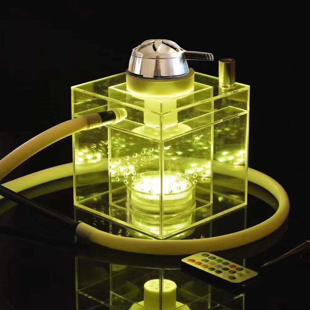 Juego de cubos de cachimba de acrílico con luces LED